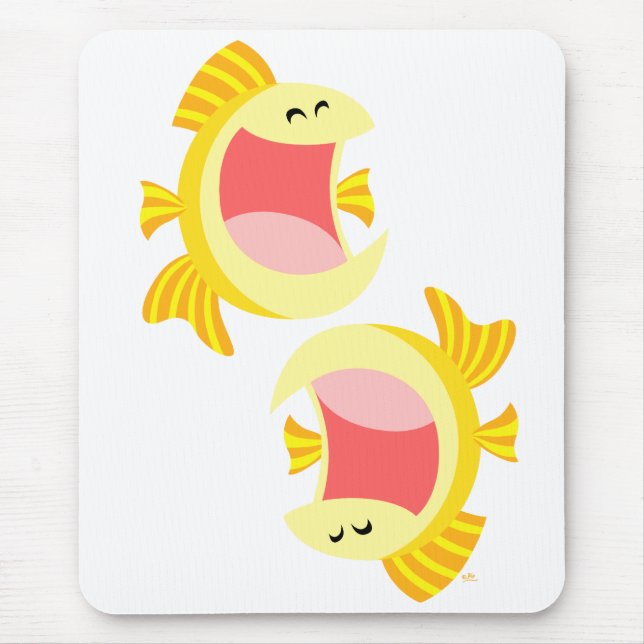 Mousepad Dois Bocas de Peixe de Cartoon (Frente)