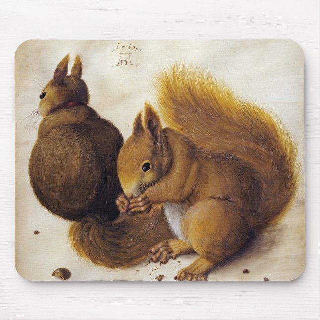 Mousepad Dois esquilos vermelhos (por Albrecht Dürer) (Frente)