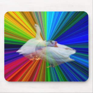 Mousepad dois gansos brancos em fundo muito rico