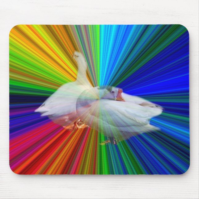Mousepad dois gansos brancos em fundo muito rico (Frente)
