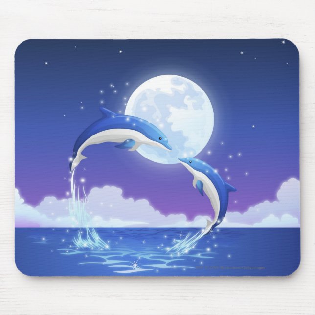 Mousepad Dois garrafa-cheiraram saltar dos golfinhos da (Frente)