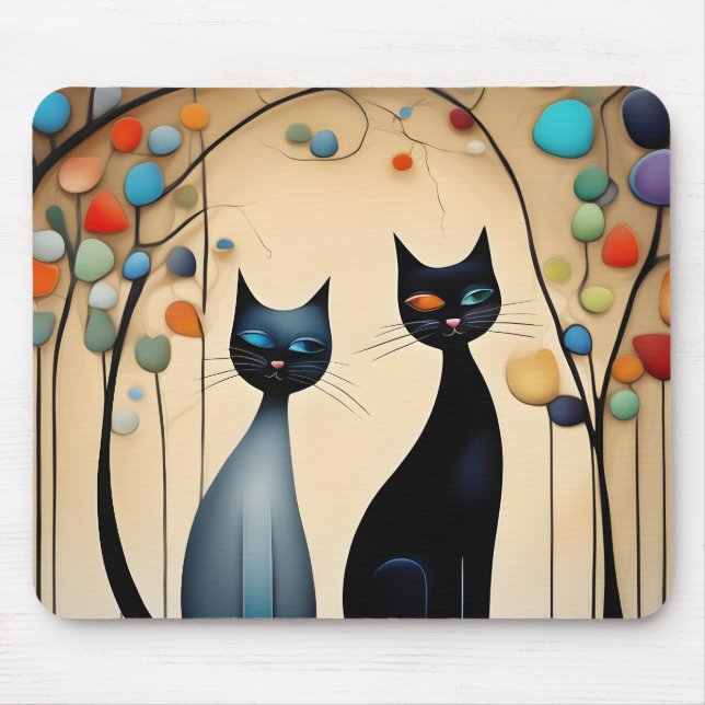 Mousepad Dois Gatos Encantadores (Frente)