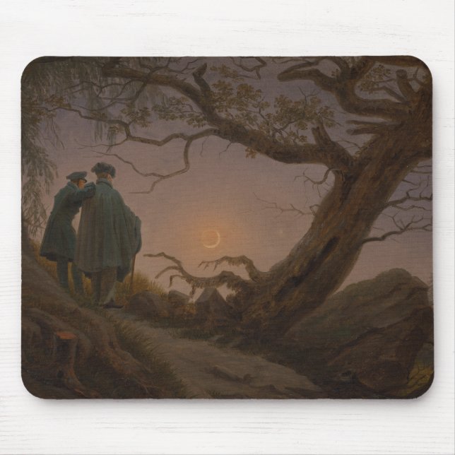 Mousepad Dois Homens Contemplando a Lua, por Friedrich: (Frente)