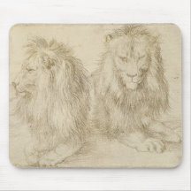 Dois Leões Sentados (Animais Selvagens) (Albrecht 