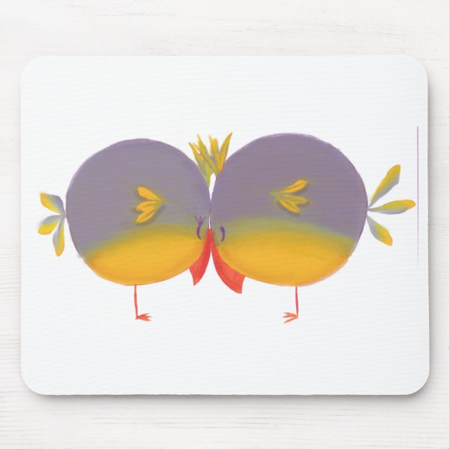 Mousepad Dois Namorados de Pássaros de Amor (Frente)