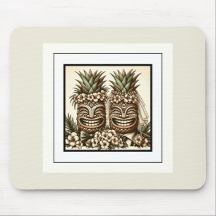 Mousepad Dois Noivos Gay Abacaxi Tiki Cabeça Casamento Retr
