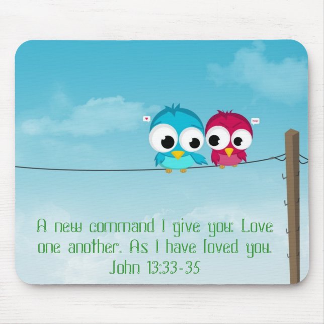 Mousepad Dois pássaros em um fio (Frente)