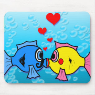 Mousepad Dois peixes que beijam, cena subaquática