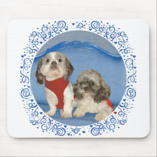 Mousepad Dois Pequenos Cachorros Resgatados Shih Tzu