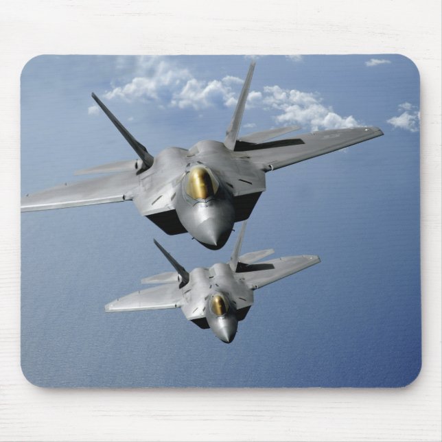 Mousepad Dois Raptores F-22 sobrevoam o Oceano Pacífico (Frente)