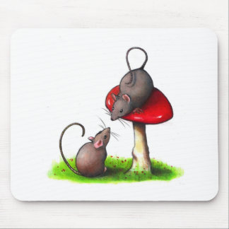 Mousepad Dois ratos pequenos bonitos e um Toadstool: