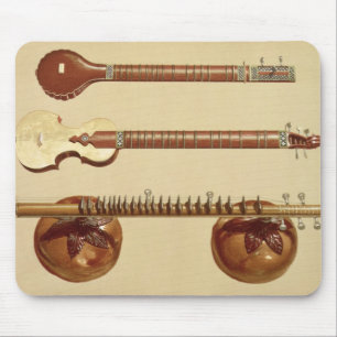 Mousepad Dois sitars e um vina do rudra, indiano, 'do