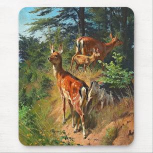 Mousepad Dois Veados E Bonitos Na Floresta