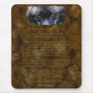 Mousepad DOIS WOLVES CHEROKEE TALE Nativo Americano