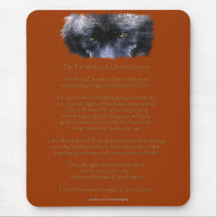 Mousepad DOIS WOLVES CHEROKEE TALE Nativo Americano