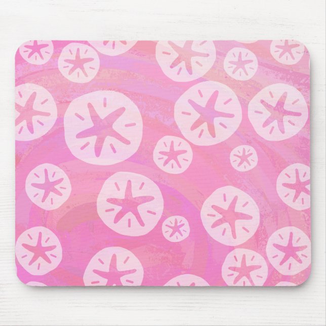 Mousepad Dólar de areia branco e rosa (Frente)