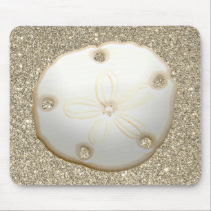 Mousepad Dólar de areia na praia de ouro cintilante