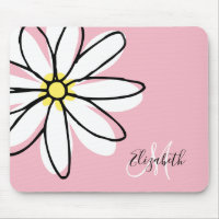 Dólar Desenhado Daisy White Monograma Rosa