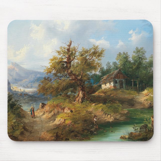 Mousepad Dominik Schufried Uma Paisagem Montanhosa com... (Frente)