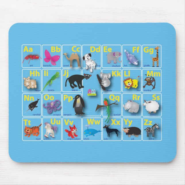 Mousepad Domínio animal em meu ABC (Frente)