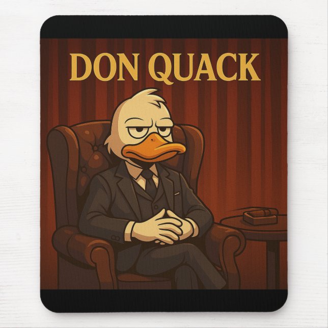 Mousepad Don Quack | Funny Mafia Duck Parody Artwork (Frente)