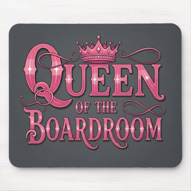Mousepad Dona Chefe Coroa Gráfico Citação Humorística (Frente)