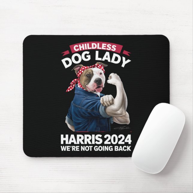 Mousepad Dona de Cachorro sem Filhos Está Votando Kamala El (Com mouse)