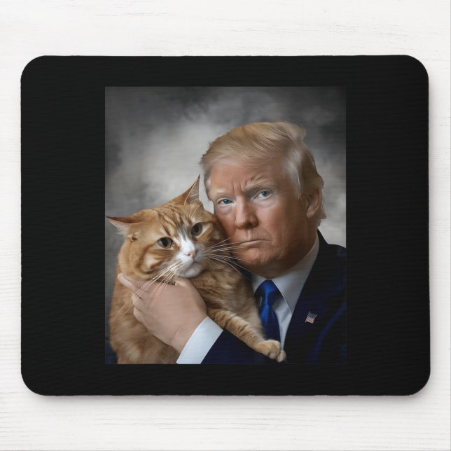 Mousepad Donald Trump And Cat Funny Trump And Cat, Litical  (Frente)