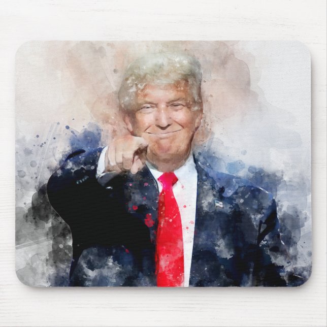 Mousepad Donald Trump apontando o retrato aquoso (Frente)
