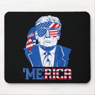 Mousepad Donald Trump Camisa Merica Trump Sungl Usa Bandeir