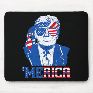 Mousepad Donald Trump Merica Trump Sungl Nos Bandeira 4 De