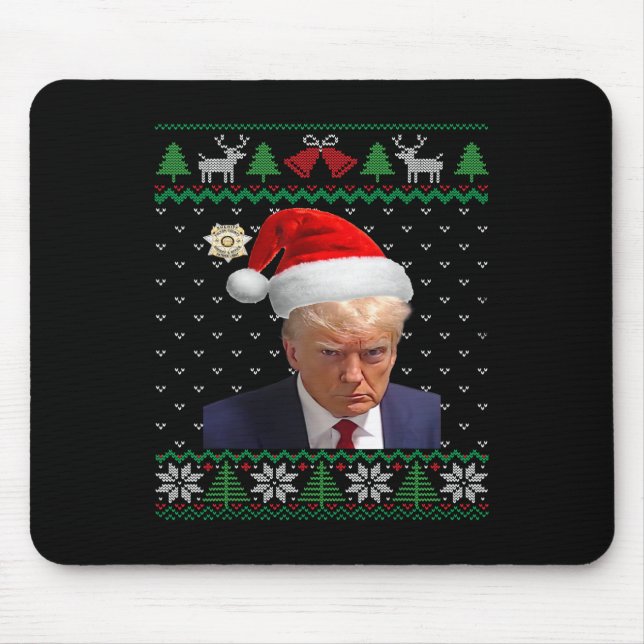 Mousepad Donald Trump Mug Shot no Natal (Frente)