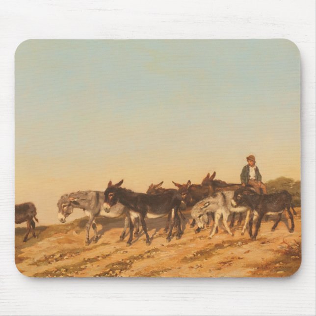 Mousepad Donkeys no Sul de França (por Eugène Burnand) (Frente)
