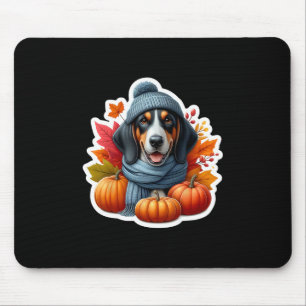 Mousepad Dono de Cachorro Coonhound Preto e Marrom Outono Q