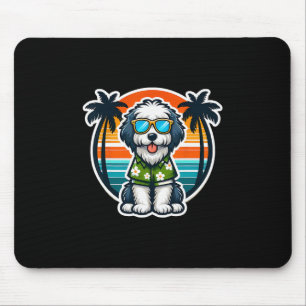 Mousepad Dono de Cão Old English Sheepdog Vibrações de Verã