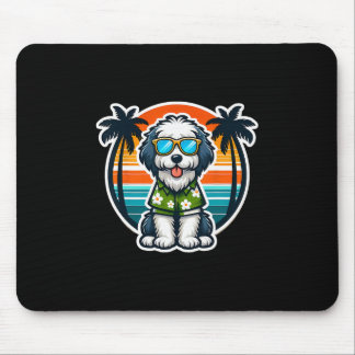 Mousepad Dono de Cão Old English Sheepdog Vibrações de Verã