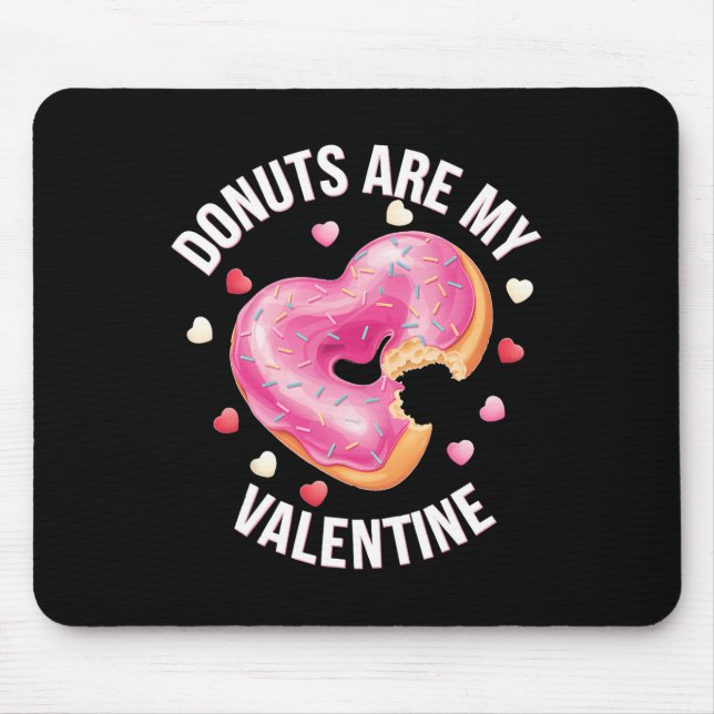 Mousepad Donut Coração Fofo Com Cobertura Rosa Dia dos Namo (Frente)