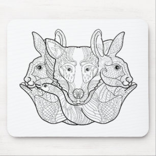 Mousepad Doodle animal do grupo
