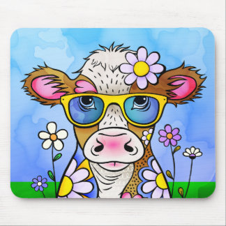 Mousepad Doodle Cow Portrait