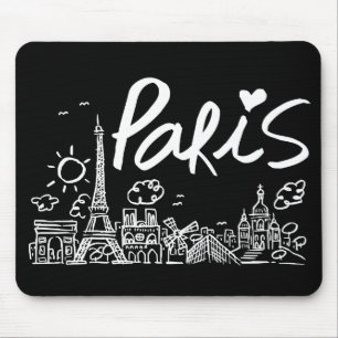 Mousepad Doodle da cidade de Paris