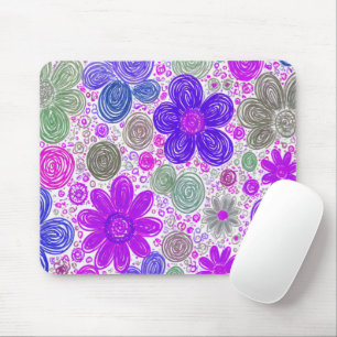 Mousepad Doodle Daisy Pattern