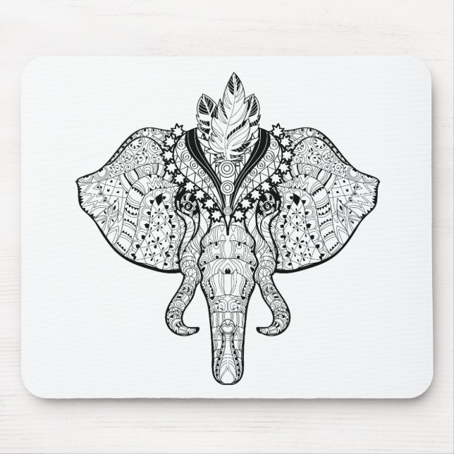 Mousepad Doodle do elefante do circo (Frente)
