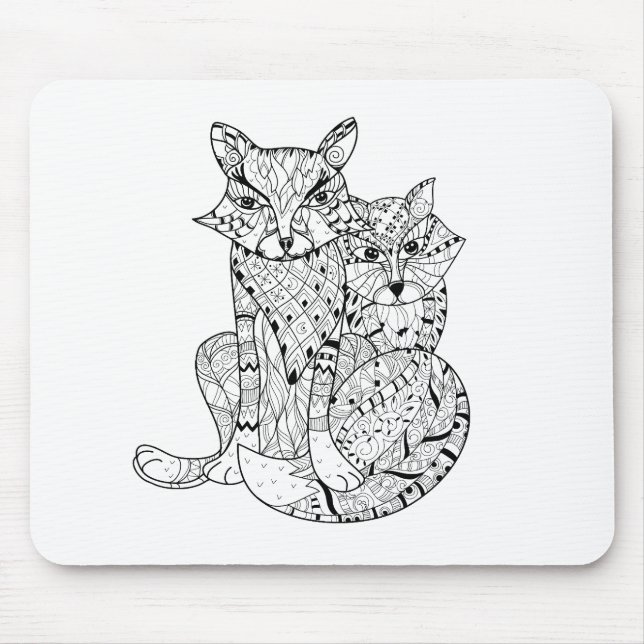 Mousepad Doodle do Fox de Boho (Frente)