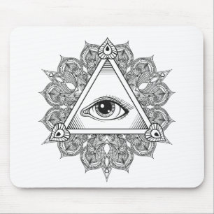 Mousepad Doodle do símbolo da pirâmide do olho
