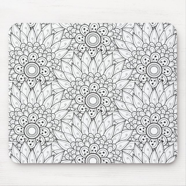 Mousepad Doodle floral do jardim (Frente)