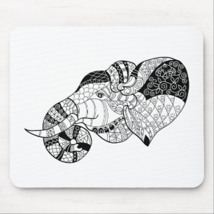 Mousepad Doodle principal de Zenstyle do elefante