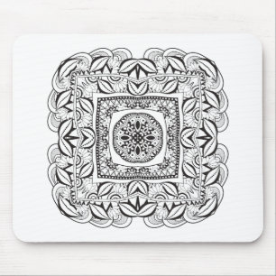 Mousepad Doodle quadrado decorativo bonito