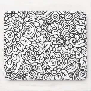 Mousepad Doodle retro floral
