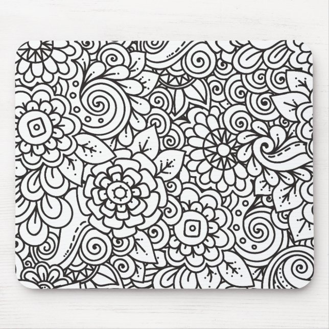 Mousepad Doodle retro floral (Frente)