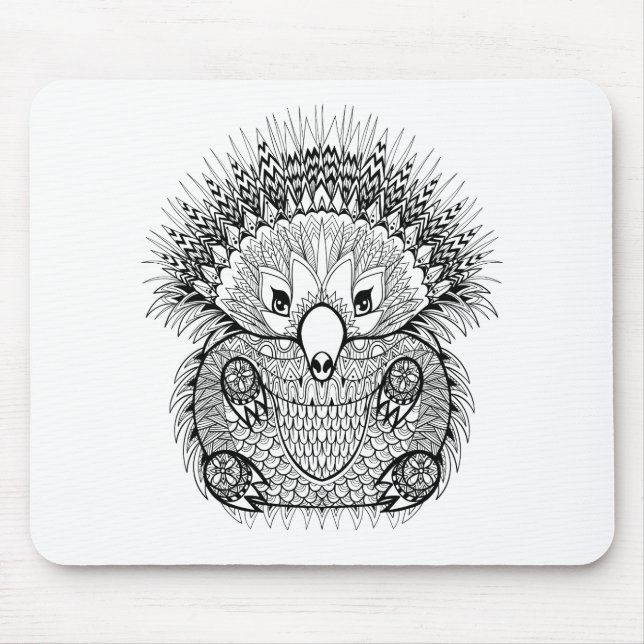 Mousepad Doodle tirado mão do Echidna (Frente)